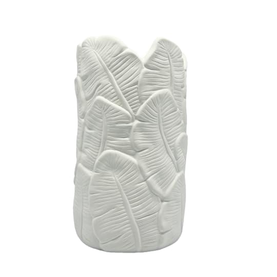 7.5" Tall Embossed Leaf DIY Ceramic Vase by Make Market®